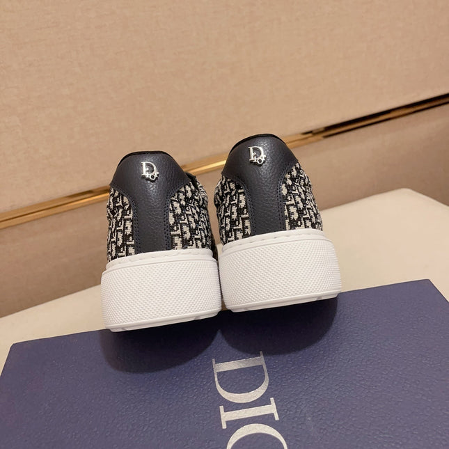 CD HOMME THICK-SOLE SNEAKERS NAVY CALFSKIN