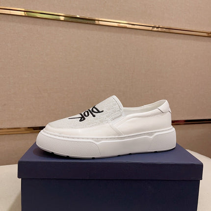 CD B23 SLIP ON WHITE CALFSKIN AND JACQUARD