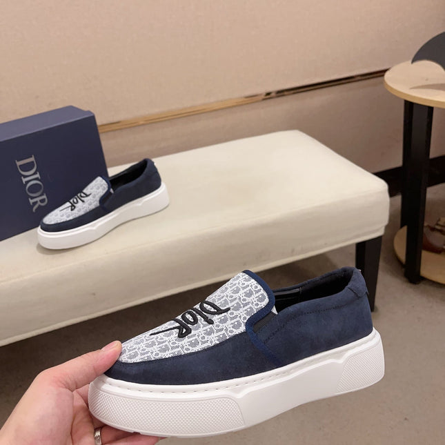 CD B23 SLIP ON NAVY SUEDE AND JACQUARD