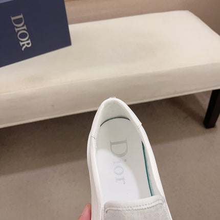 CD B23 SLIP ON WHITE CALFSKIN AND JACQUARD