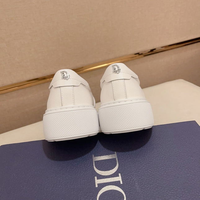 CD B23 SLIP ON WHITE CALFSKIN AND JACQUARD
