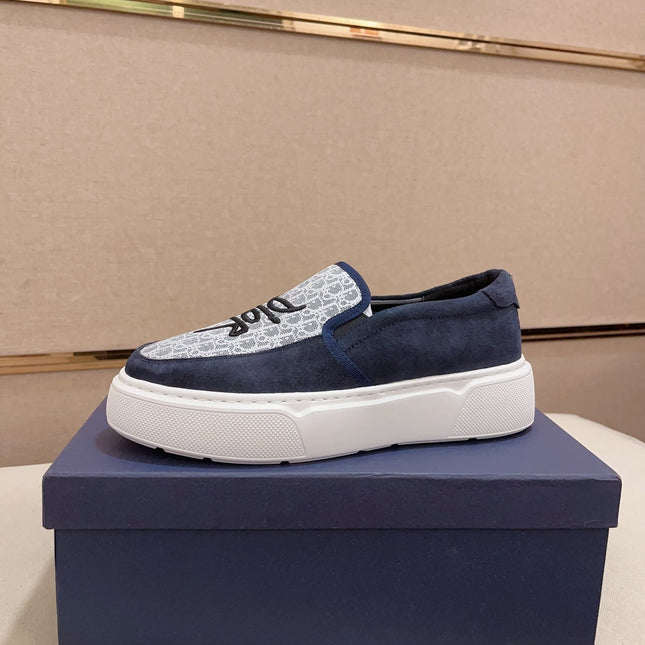 CD B23 SLIP ON NAVY SUEDE AND JACQUARD