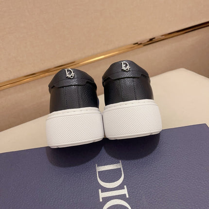 CD B23 SLIP ON NAVY CALFSKIN AND JACQUARD