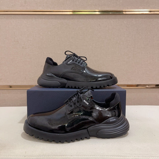 CD COMBAT BASIC SHOE BLACK POLISHED CALFSKIN