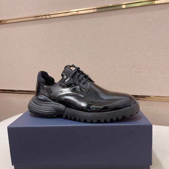 CD COMBAT BASIC SHOE BLACK POLISHED CALFSKIN