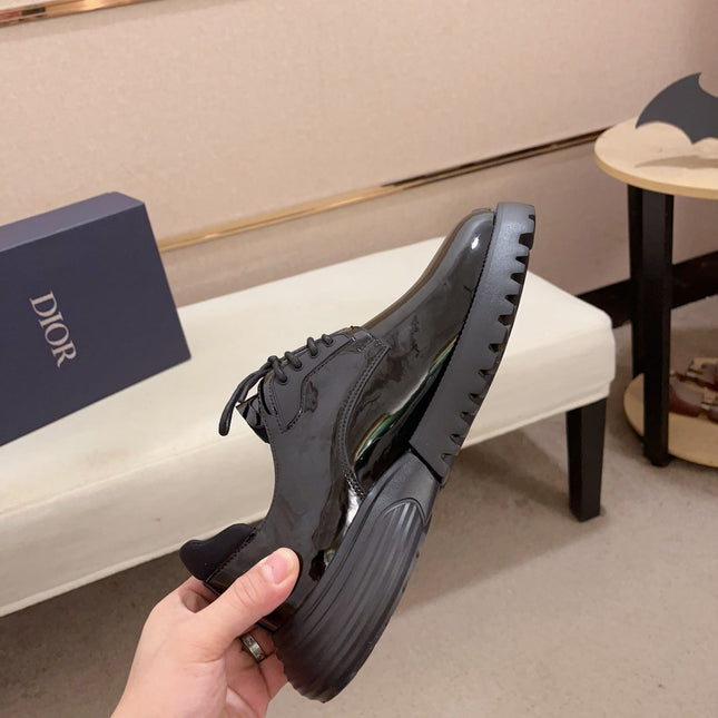 CD COMBAT BASIC SHOE BLACK POLISHED CALFSKIN