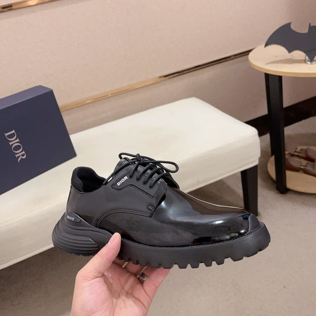 CD COMBAT BASIC SHOE BLACK POLISHED CALFSKIN