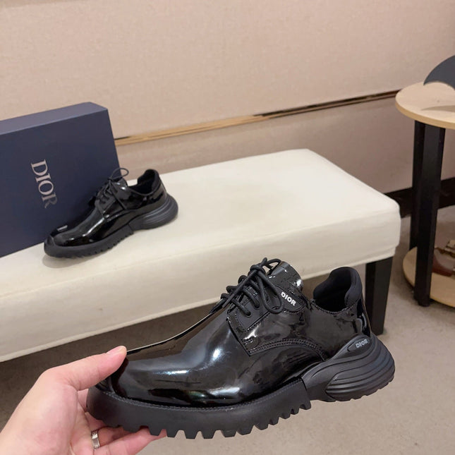 CD COMBAT BASIC SHOE BLACK POLISHED CALFSKIN