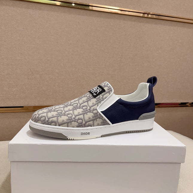 CD SOLAR SLIP-ON NAVY AND IVORY JACQUARD