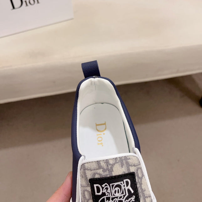 CD SOLAR SLIP-ON NAVY AND IVORY JACQUARD