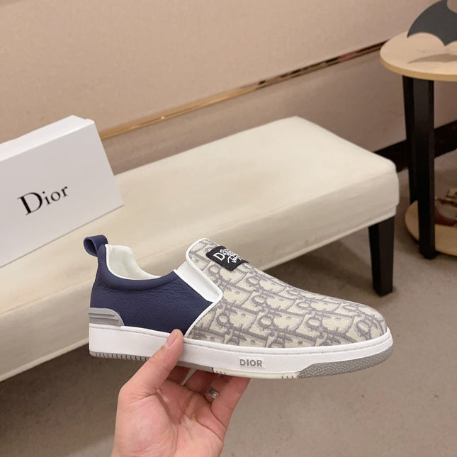CD SOLAR SLIP-ON NAVY AND IVORY JACQUARD
