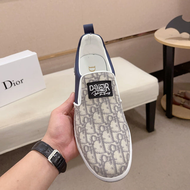 CD SOLAR SLIP-ON NAVY AND IVORY JACQUARD