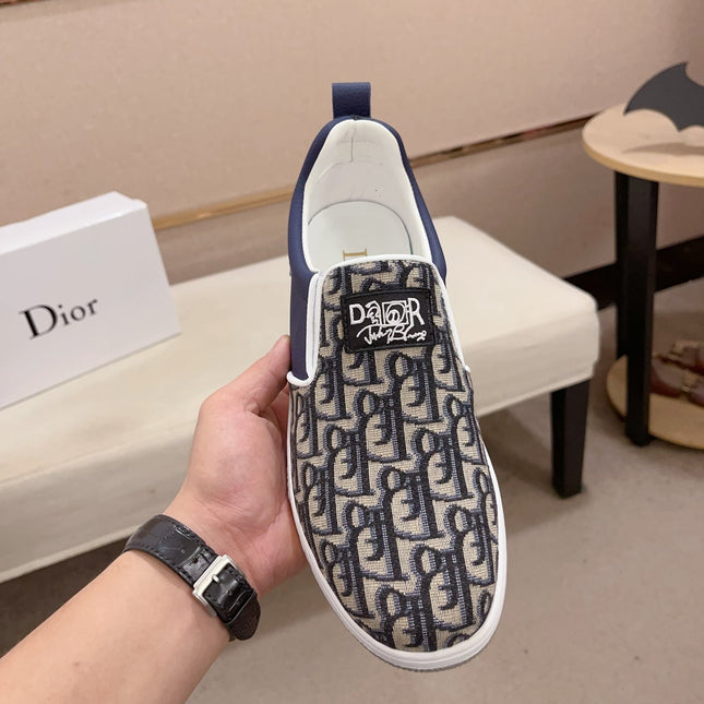 CD SOLAR SLIP-ON NAVY AND BEIGE JACQUARD