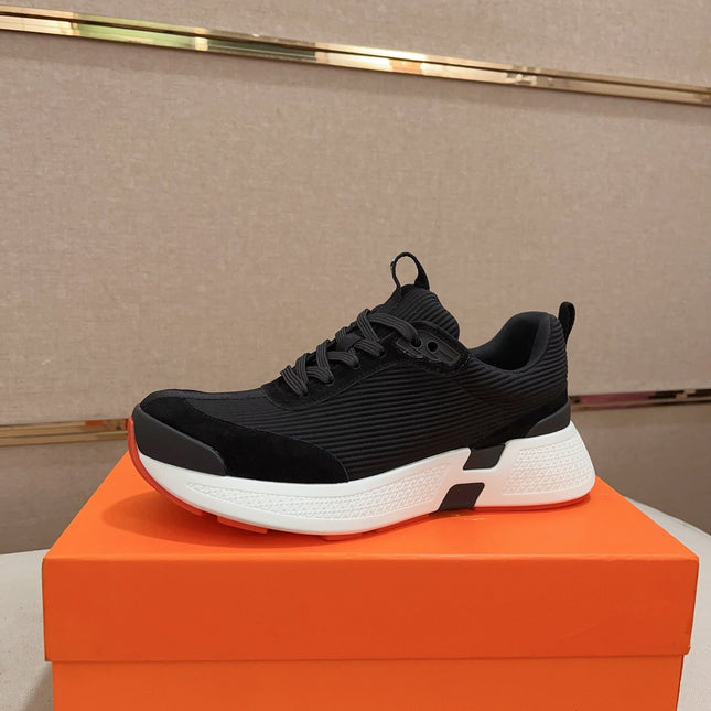 HM HUGO SNEAKER BLACK-WHITE WEAVE AND SUEDE