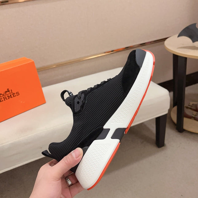 HM HUGO SNEAKER BLACK-WHITE WEAVE AND SUEDE