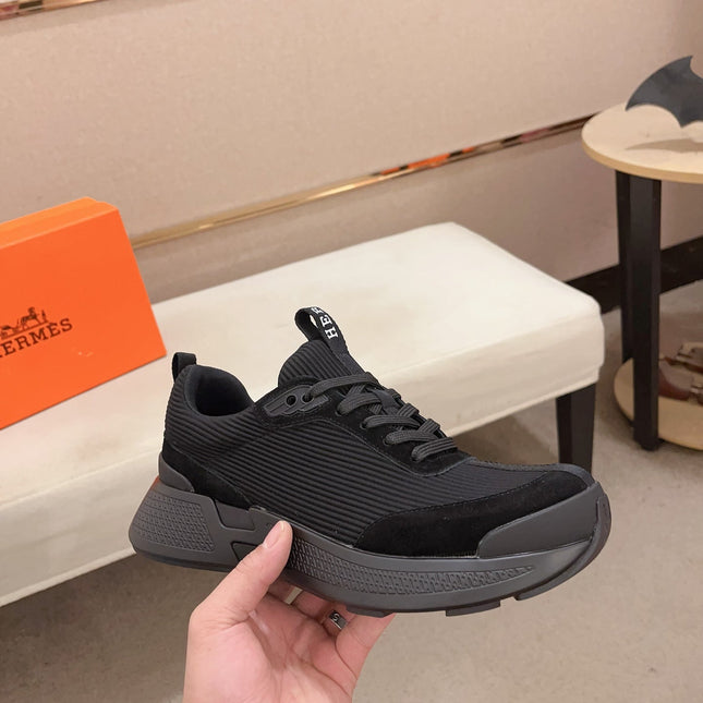 HM HUGO SNEAKER BLACK WEAVE AND SUEDE