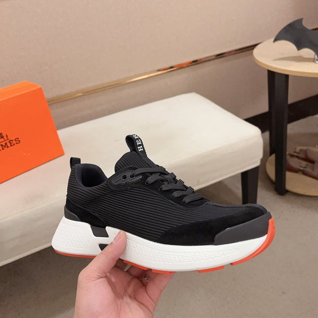 HM HUGO SNEAKER BLACK-WHITE WEAVE AND SUEDE