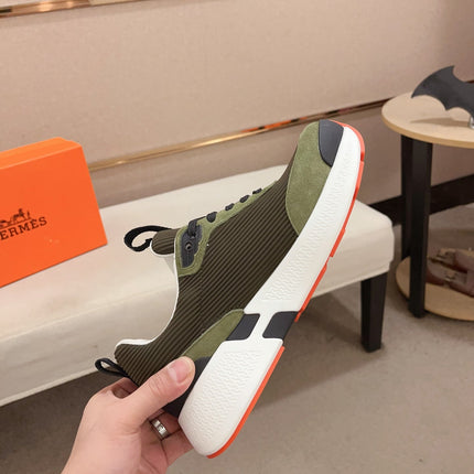 HM HUGO SNEAKER OLIVE WEAVE AND SUEDE