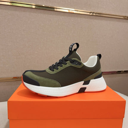 HM HUGO SNEAKER OLIVE WEAVE AND SUEDE