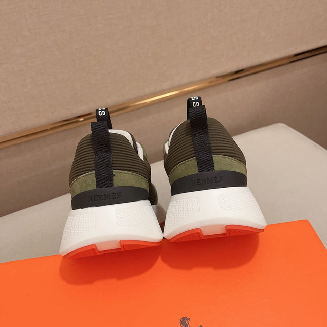 HM HUGO SNEAKER OLIVE WEAVE AND SUEDE