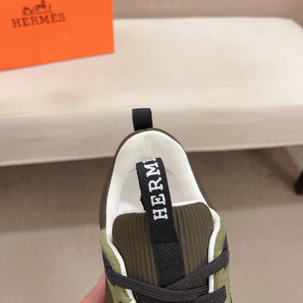 HM HUGO SNEAKER OLIVE WEAVE AND SUEDE