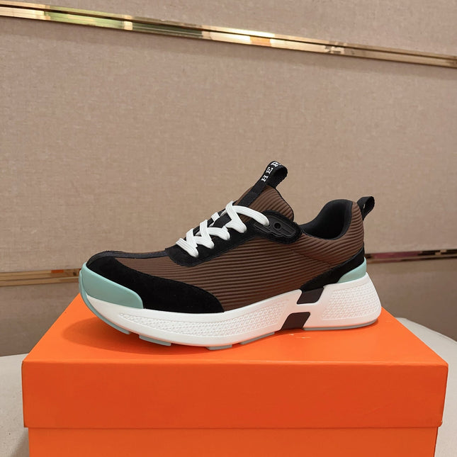 HM HUGO SNEAKER BROWN WEAVE AND SUEDE
