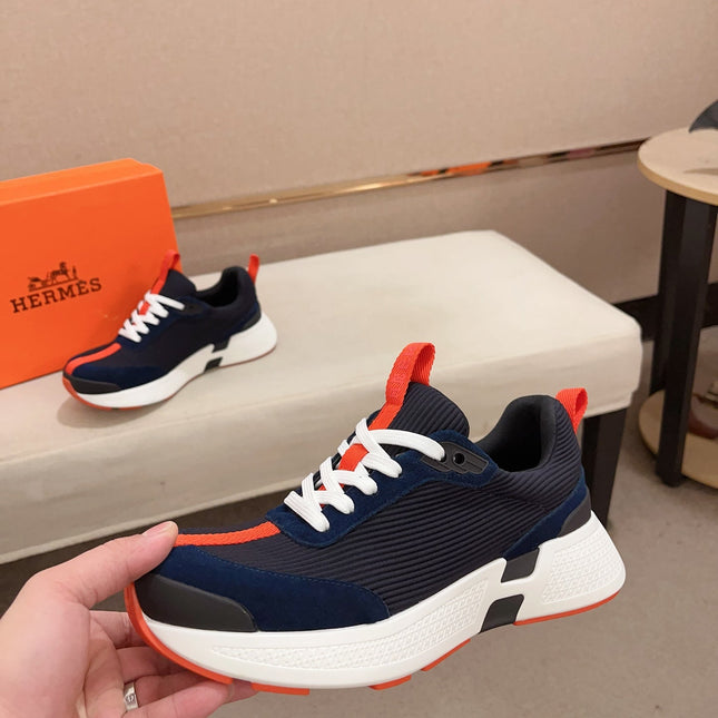 HM HUGO SNEAKER NAVY WEAVE AND SUEDE