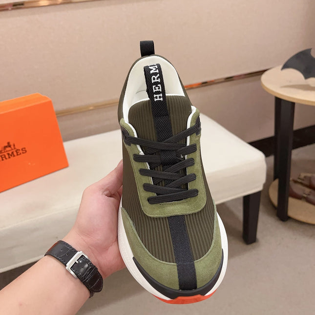HM HUGO SNEAKER OLIVE WEAVE AND SUEDE