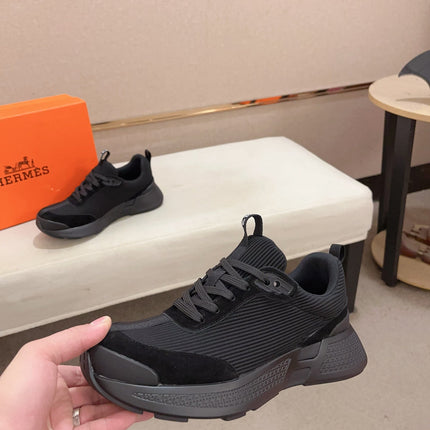 HM HUGO SNEAKER BLACK WEAVE AND SUEDE