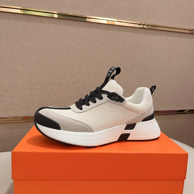 HM HUGO SNEAKER CREAMY WHITE WEAVE AND SUEDE