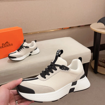 HM HUGO SNEAKER CREAMY WHITE WEAVE AND SUEDE