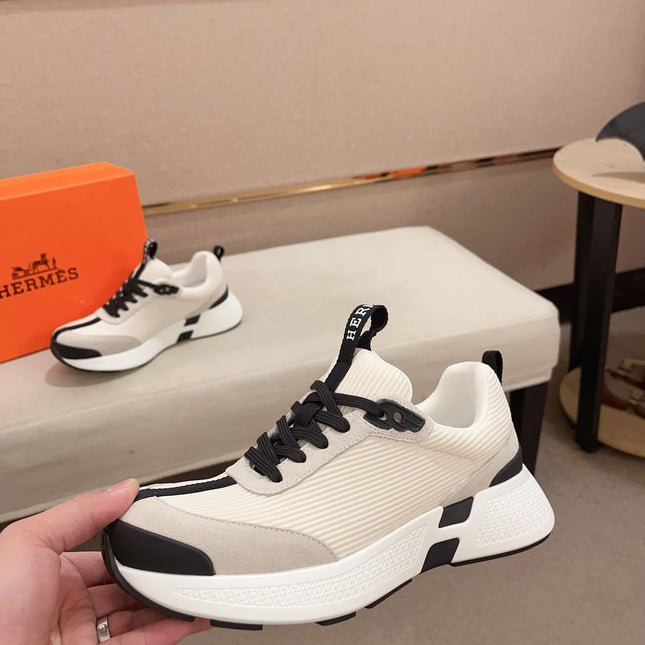 HM HUGO SNEAKER CREAMY WHITE WEAVE AND SUEDE