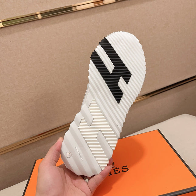 HM H SNEAKER WHITE CANVAS AND CALFSKIN