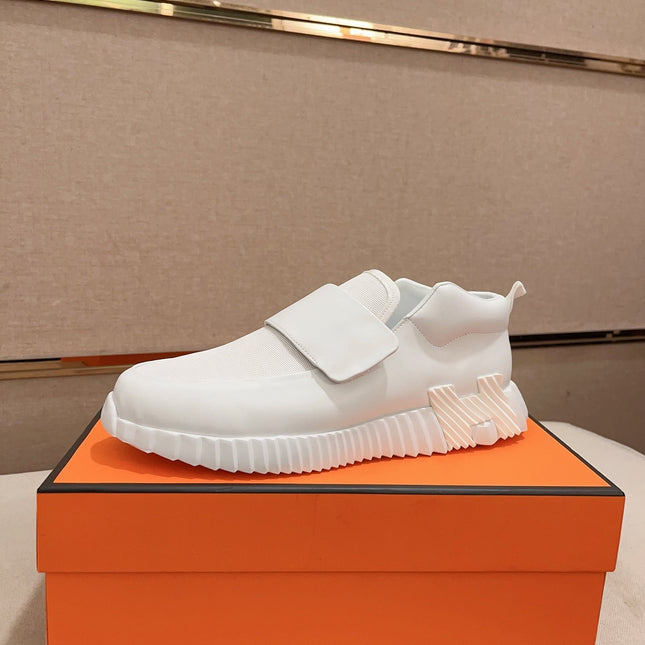 HM H SNEAKER WHITE CANVAS AND CALFSKIN