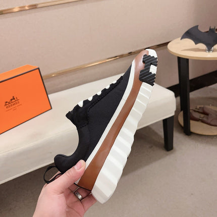 HM BOUNCING SNEAKER BLACK AND BROWN CALFSKIN