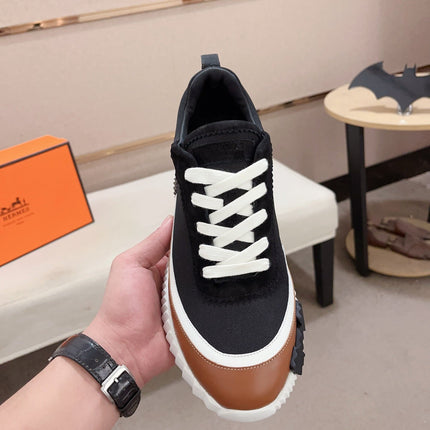 HM BOUNCING SNEAKER BLACK AND BROWN CALFSKIN