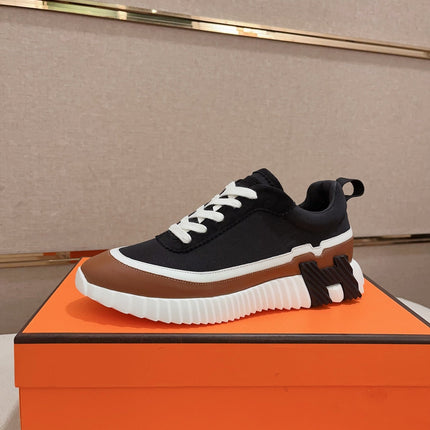 HM BOUNCING SNEAKER BLACK AND BROWN CALFSKIN