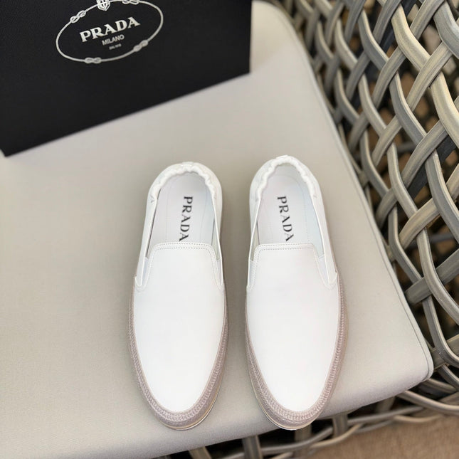 PRA LOAFER IN EGG NOG WHITE SUEDE