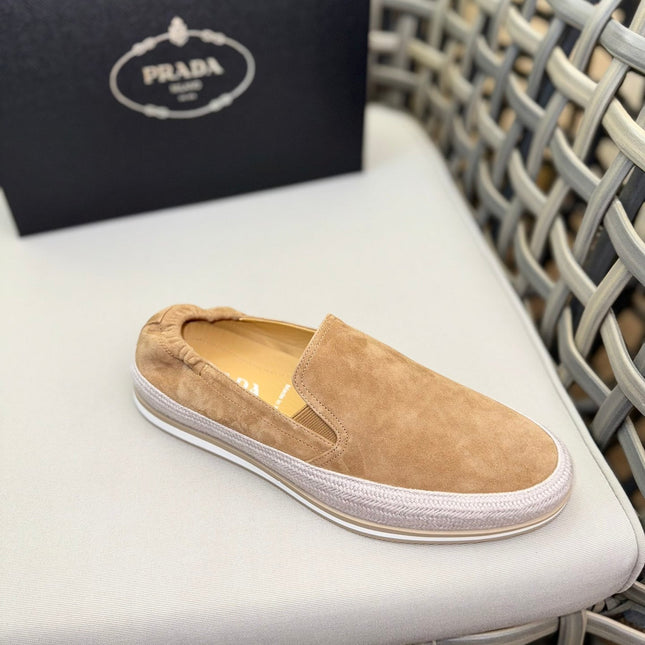 PRA LOAFER IN EGG NOG BEIGE SUEDE