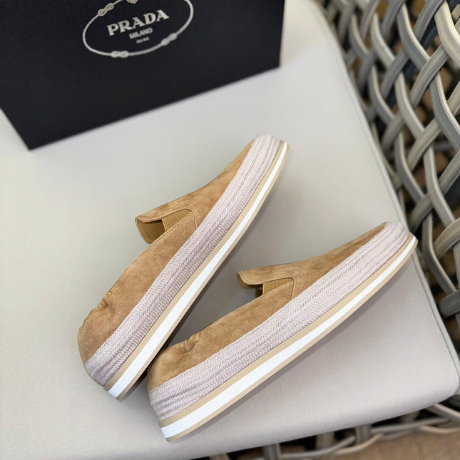 PRA LOAFER IN EGG NOG BEIGE SUEDE