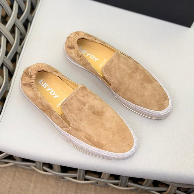 PRA LOAFER IN EGG NOG BEIGE SUEDE