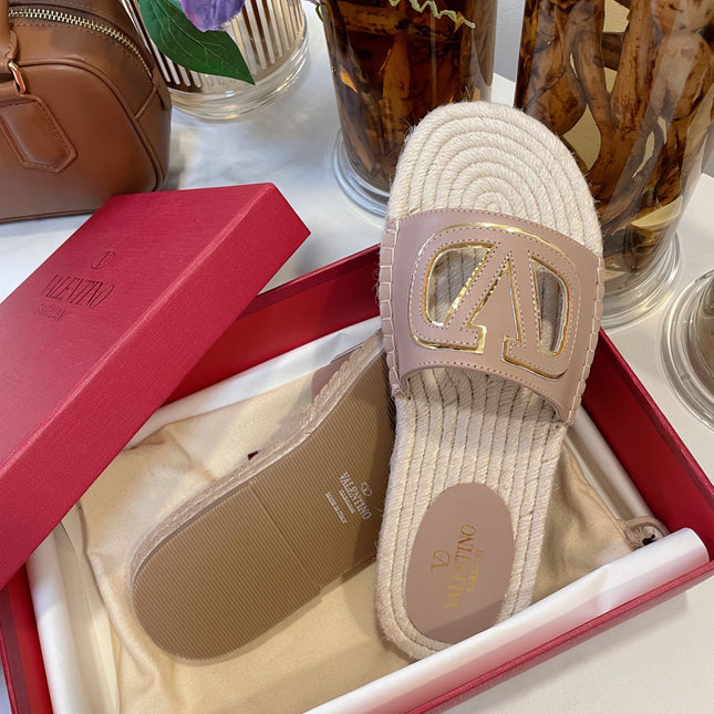 VLOGO CUT-OUT ESPADRILLES IN CREPE PINK CALFSKIN
