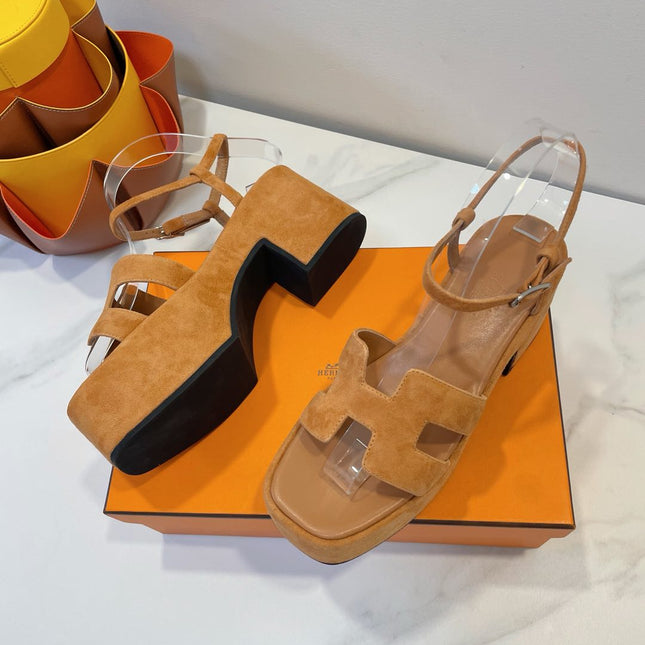 JAM 30 SANDAL IN CINNAMON BROWN SUEDE