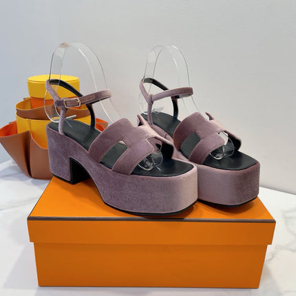 JAM 30 SANDAL IN ROSY BROWN VELVET