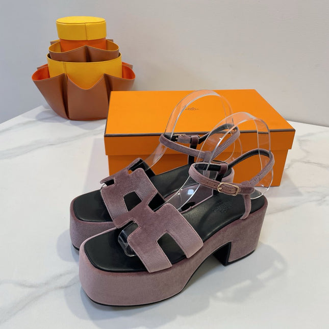 JAM 30 SANDAL IN ROSY BROWN VELVET