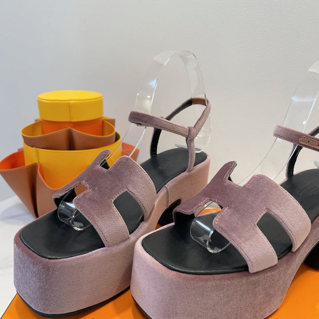 JAM 30 SANDAL IN ROSY BROWN VELVET