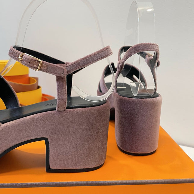 JAM 30 SANDAL IN ROSY BROWN VELVET