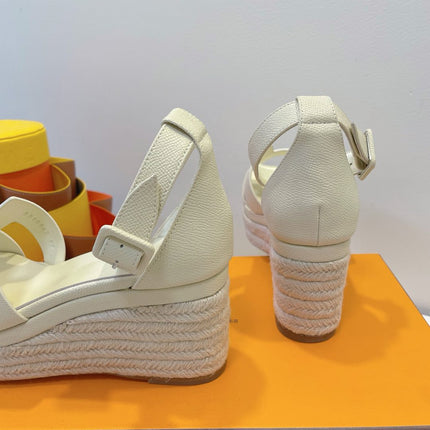 ELDA ESPADRILLE IN WHITE CREAM EPSOM CALFSKIN