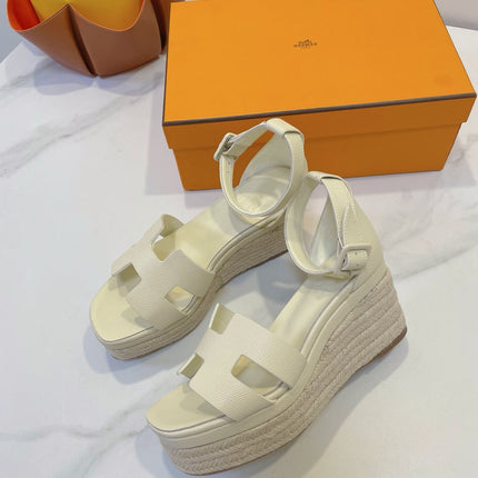 ELDA ESPADRILLE IN WHITE CREAM EPSOM CALFSKIN