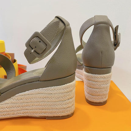 ELDA ESPADRILLE IN MOCHA BROWN EPSOM CALFSKIN